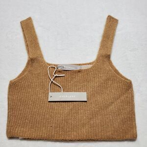NWT Everlane Wool Cropped Tank Top Camel Brown Quiet Luxury Capsule Size XS
